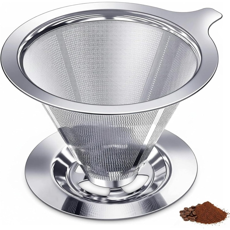 Coffee Equipment Pour Over - مرشح قهوة يدوي قابل لإعادة الاستخدام