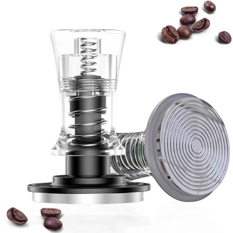 Coffee Equipment Kit - مدلك قهوة أكريليك مزدوج الزنبرك ،