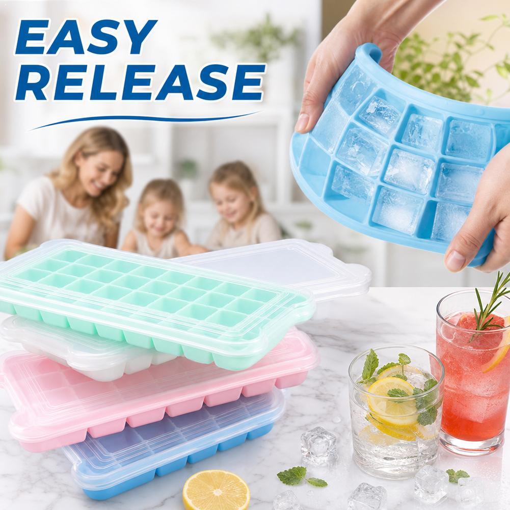 Coffee Equipment Tray - قالب سيليكون لمكعبات الثلج مع غطاء،